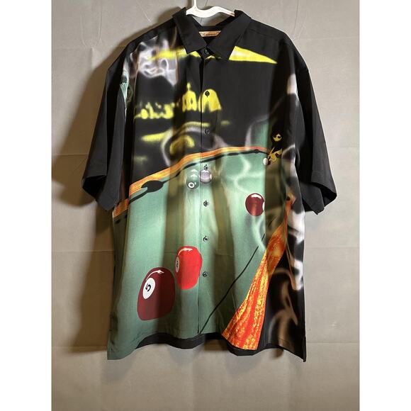 Havanera Co Shirt Mens 2XL Pool Table Billiards Graphic Button Up Casual - Picture 1 of 4